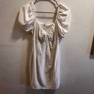 White Eyelet Mini Dress